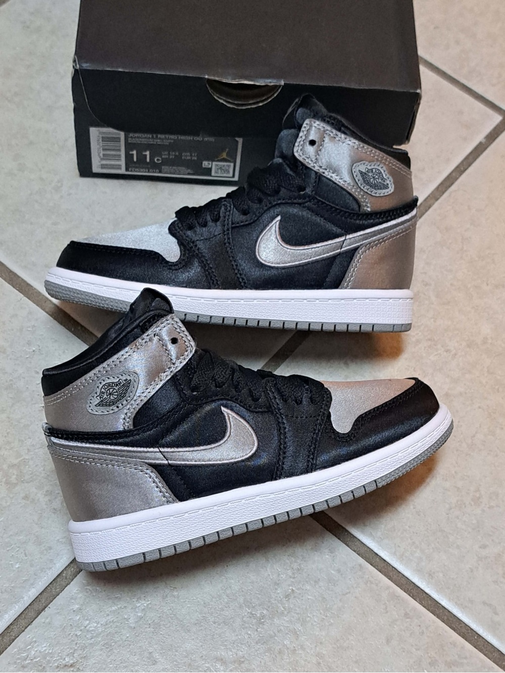 Jordan 1 Retro High OG (PS) 'Satin Shadow' - Toddler Kids Size 11C